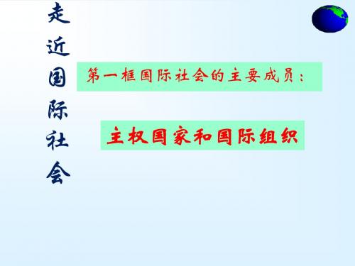 人教高中政治 必修2 第四单元 8.1-国际社会的主要成员：主权国家和国际组织教学课件(共28张PPT)