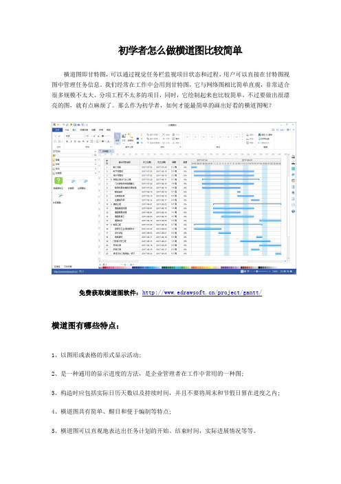 初学者怎么做横道图比较简单