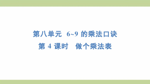 北师大版二年级上册数学 8-4 做个乘法表 知识点梳理重点题型练习课件