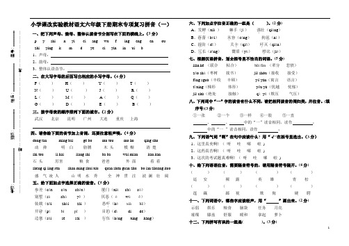 部编版语文六年级下册专项复习：专项复习拼音(一)