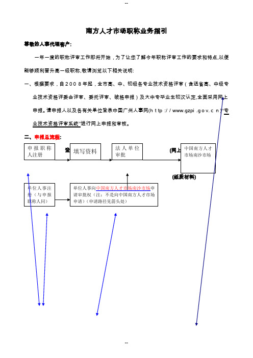 南方人才市场职称业务指引(认定、评审)