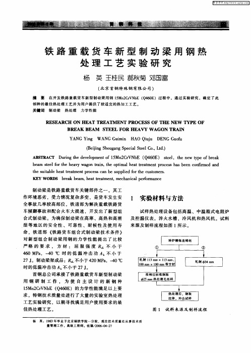 铁路重载货车新型制动梁用钢热处理工艺实验研究