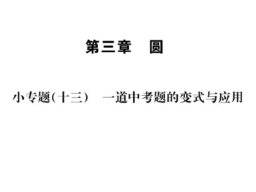 北师大版九年级数学下册习题课件：小专题(十三) 一道中考题的变式与应用 (共12张PPT)