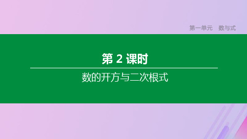 (江苏专版)2020年中考数学复习第一单元数与式第02课时数的开方与二次根式课件