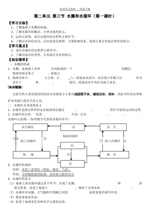 水圈与水循环(第一课时)