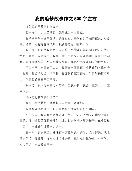 我的追梦故事作文500字左右