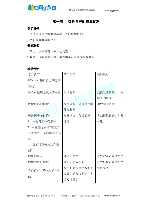 评价自己的健康状况