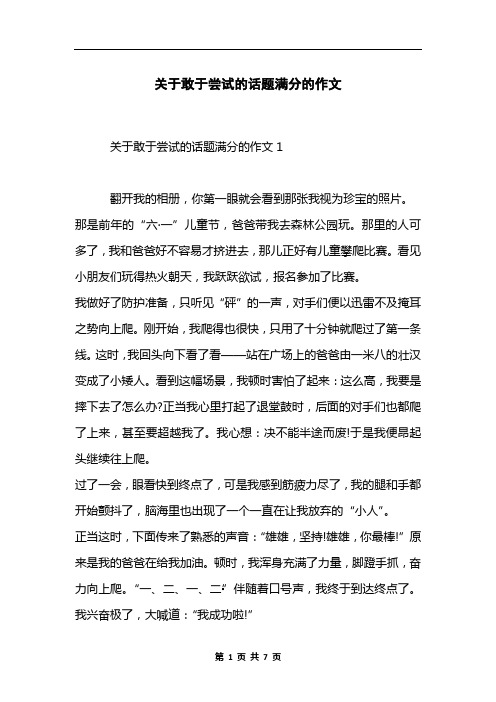 关于敢于尝试的话题满分的作文