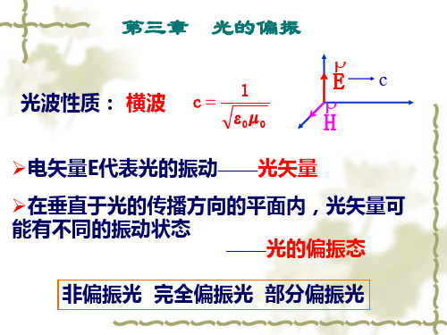 大学物理  第三章  光的偏振