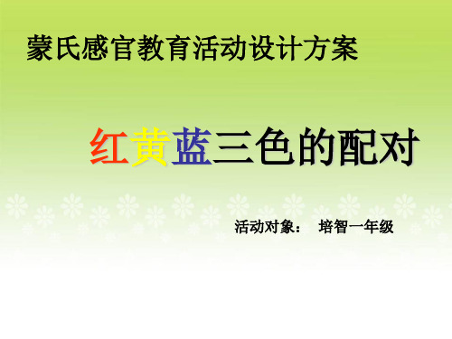 蒙氏感官教育活动设计方案《红黄蓝三色的配对》培智一年级