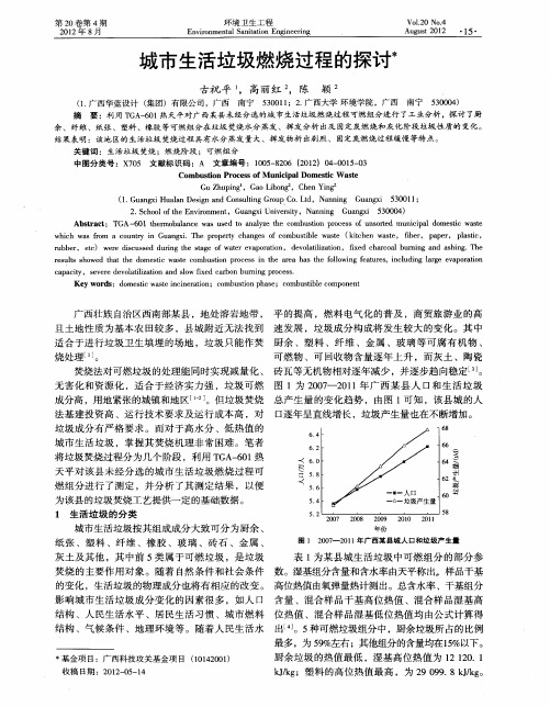 城市生活垃圾燃烧过程的探讨