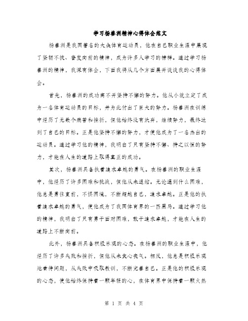 学习杨善洲精神心得体会范文（二篇）