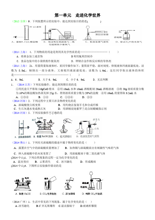 2015年全国各地化学竞赛试题分类汇编