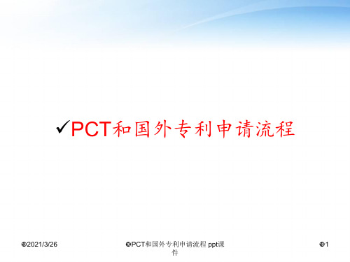 PCT和国外专利申请流程 ppt课件