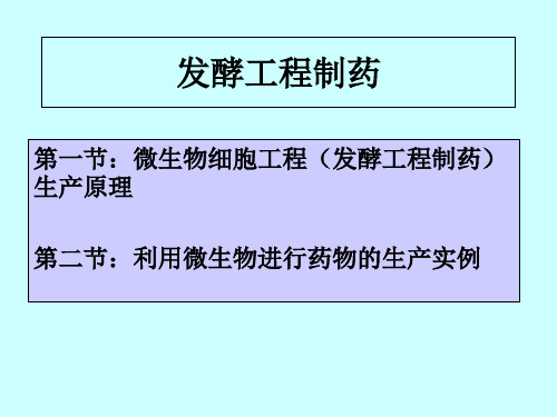 发酵工程技术制药