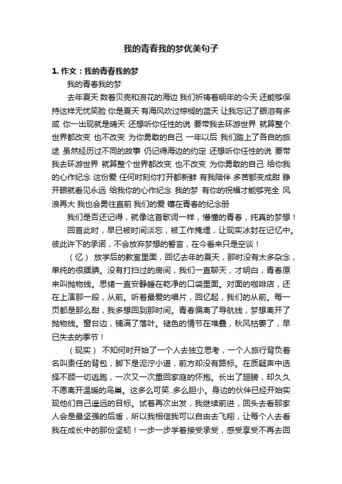 我的青春我的梦优美句子