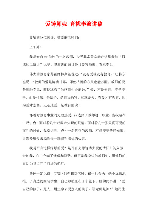 爱铸师魂 育桃李演讲稿