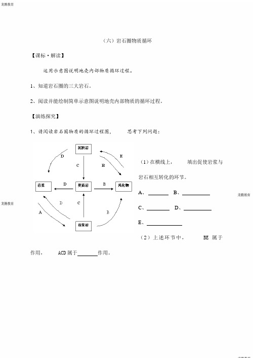 2020年高考模拟复习知识点试卷试题之高考地理专项：岩石圈物质循环练习题