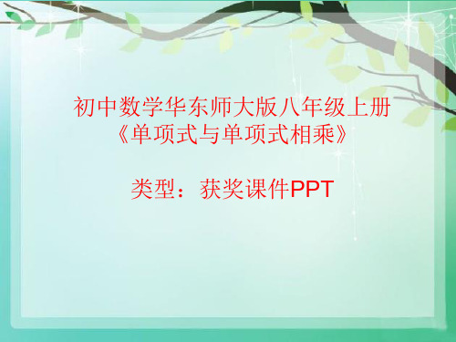 初中数学华东师大版八年级上册单项式与单项式相乘 课件PPT