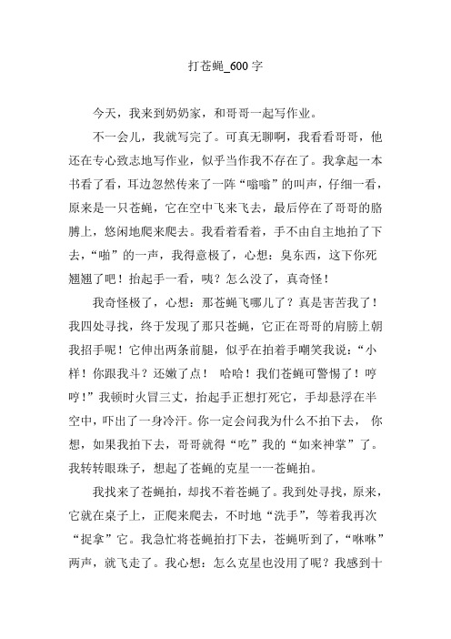 打苍蝇_600字