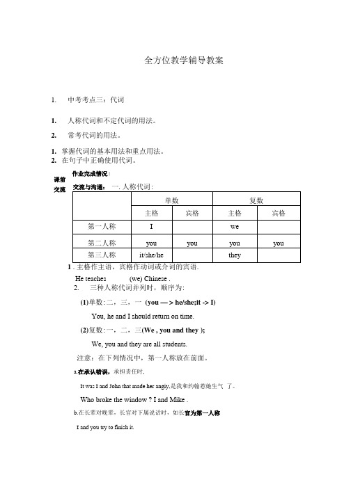 英语中考专项总复习：代词.doc