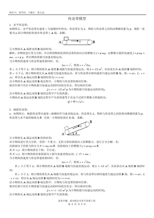 传送带模型解析