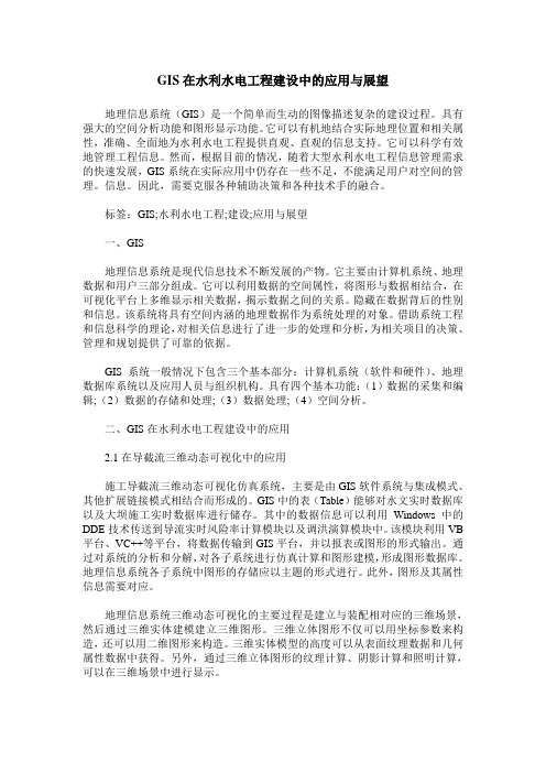 GIS在水利水电工程建设中的应用与展望