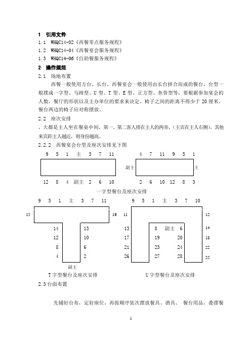 西餐摆台操作规范