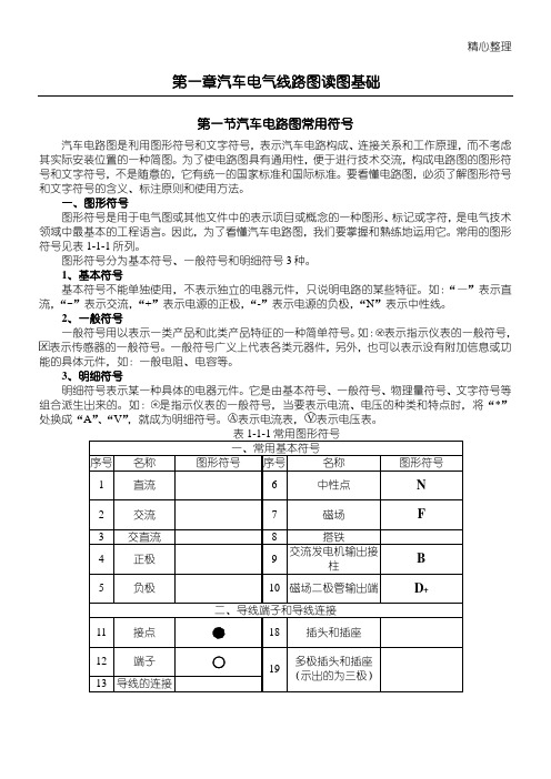 汽车电路图常用符号