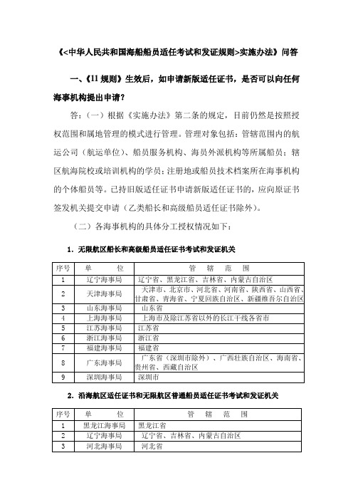 STCW公约马尼拉修正案国内配套法规问答