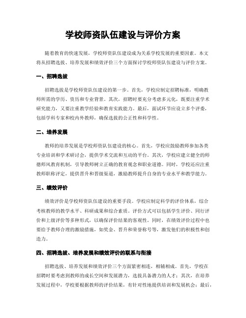 学校师资队伍建设与评价方案