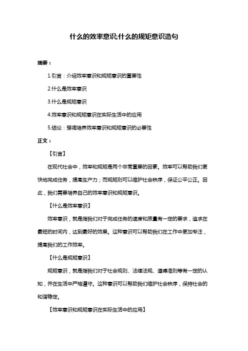 什么的效率意识;什么的规矩意识造句