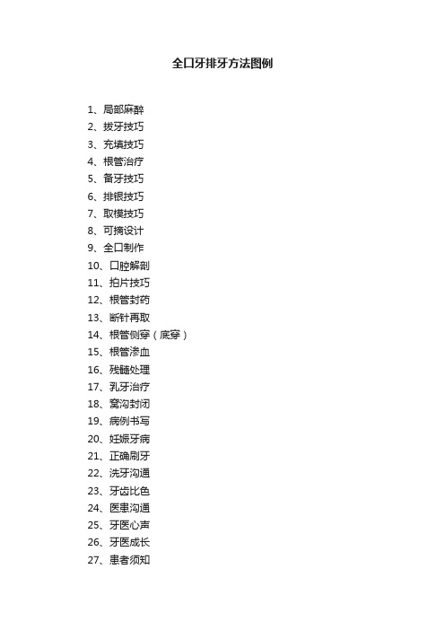 全口牙排牙方法图例