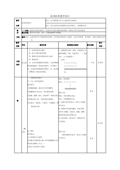 体育与健康《队列队形行进间的步法转换》公开课教案