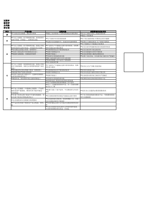 过程审核的评分标准