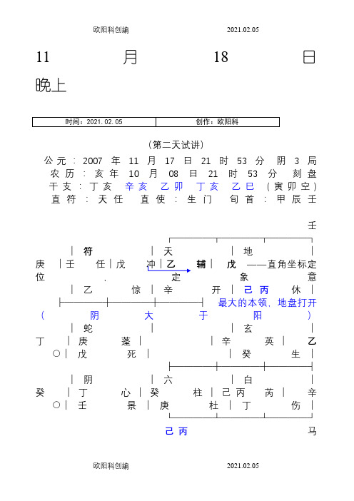 东方循道的课堂笔记(第一期揭秘班)之欧阳科创编