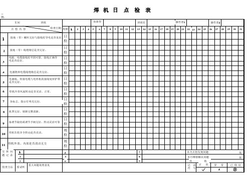 焊机设备点检表(1)