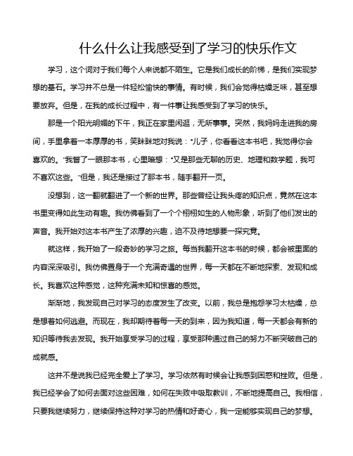 什么什么让我感受到了学习的快乐作文