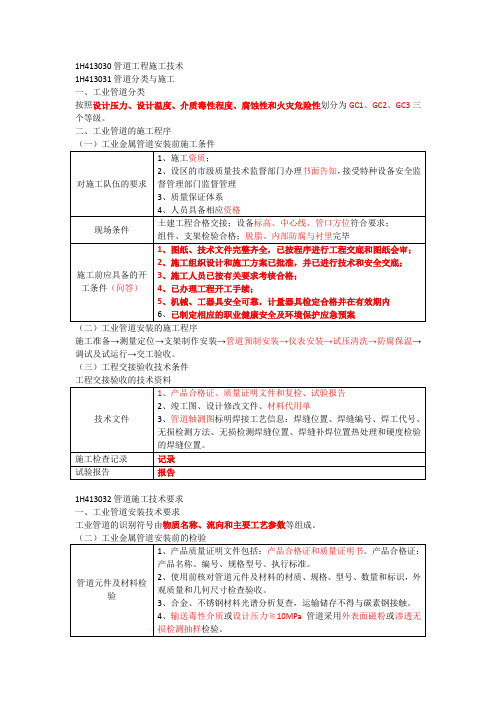 一建机电实务-管道工程施工技术