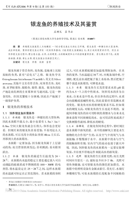 银龙鱼的养殖技术及其鉴赏_庄树文