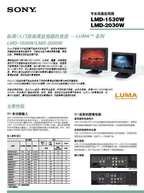 索尼 LMD-1530W LCM-2030W 专业液晶监视器 说明书