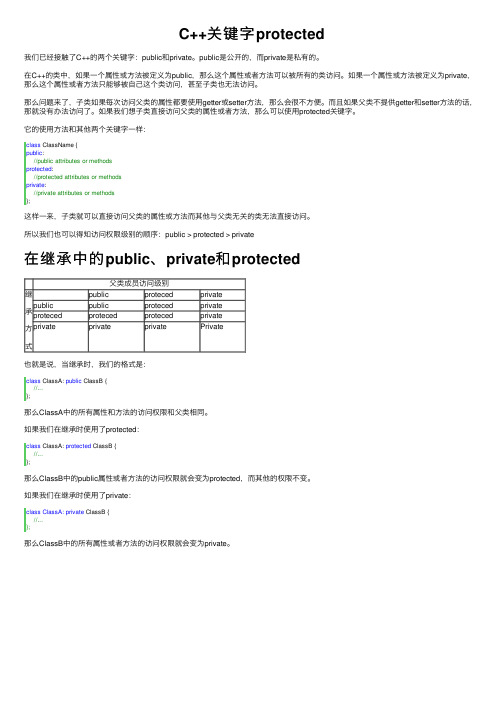 C++关键字protected