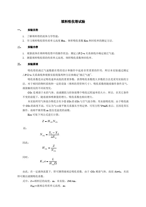 填料吸收综合实验