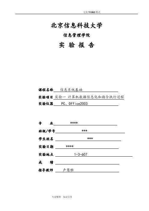 大学计算机实验报告一