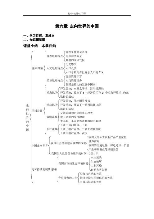 湘教版-地理-八年级下册-第六章 走向世界的中国