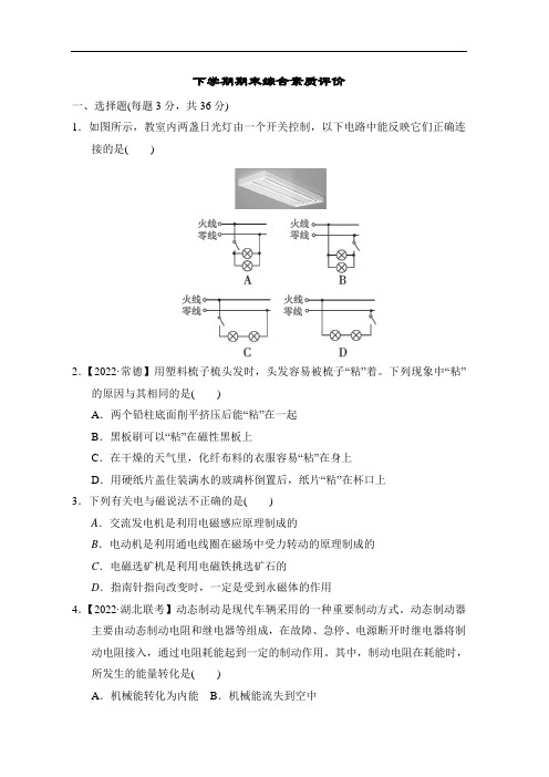 人教版物理九年级全一册下学期期末综合素质评价 含答案