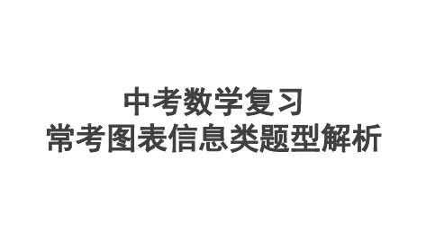 中考数学复习常考图表信息类题型解析