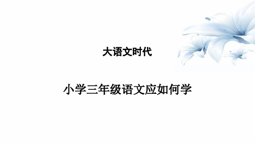 三年级上册语文课件-学好语文的方法及技巧之-小学三年级语文应如何学(34张) 部编版