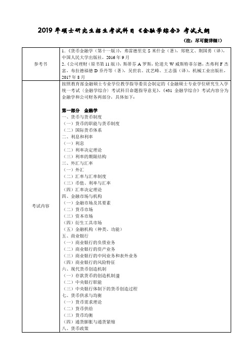 431金融学综合