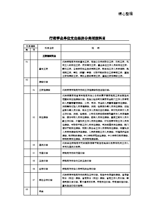 行政事业单位支出经济分类2016